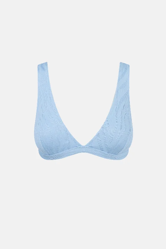 Women's Seersucker - Textured Swim Tops in Light Blue for a Preppy Beach AestheticAmazon Tall Tri Top Bluebell
