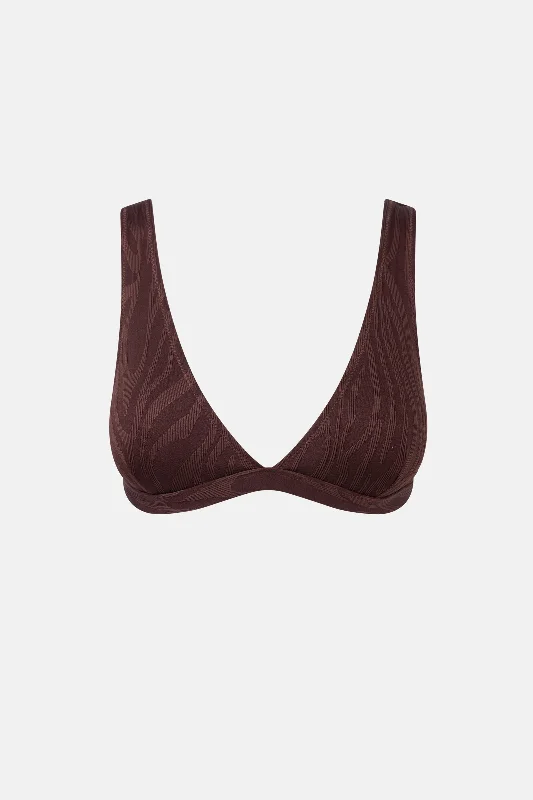 Women's Metallic - Trimmed Swim Tops in Gold for a Glamorous Beach PartyAmazon Tall Tri Top Chocolate