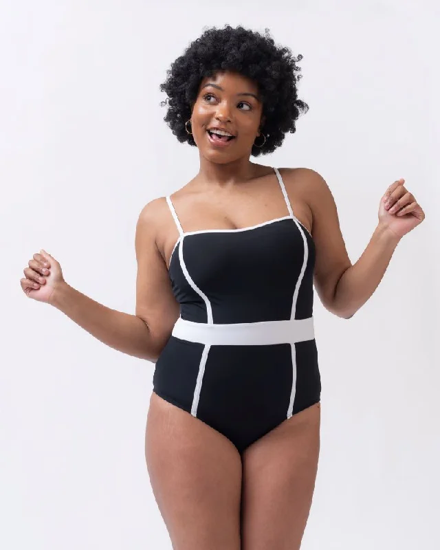 Women's Sleeveless One - Pieces in Yellow with Floral Appliques for a Cheerful and Spring - Like LookBlack Classic One-Piece