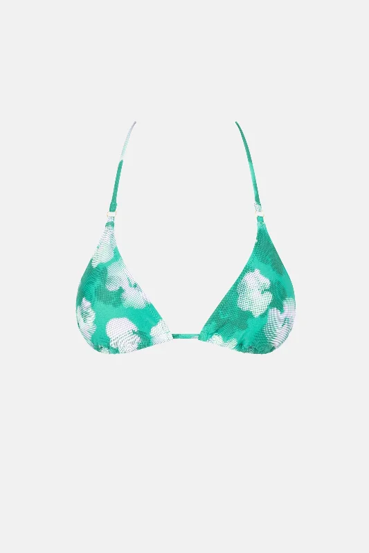 Women's Cut - Out Swim Tops in White with Geometric Shapes for an Edgy Beach StyleBonita Floral Slide Tri Top Green