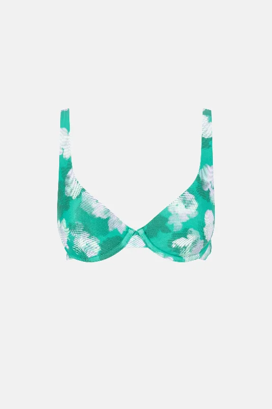 Women's Color - Blocked Swim Tops in Orange and Pink for a Vibrant Summer LookBonita Floral Underwire Top Green