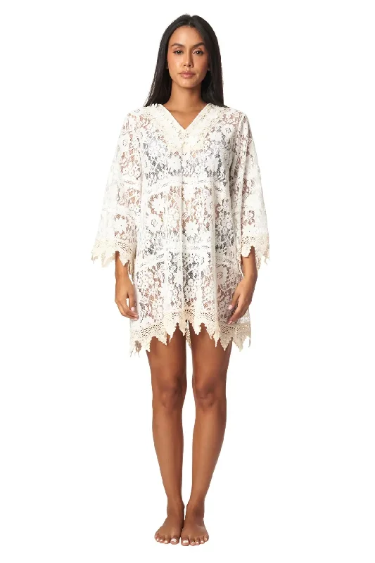 Maxi - length cover ups for a dramatic and elegant beach lookCrochet Lace Cover Up Beach Dress
