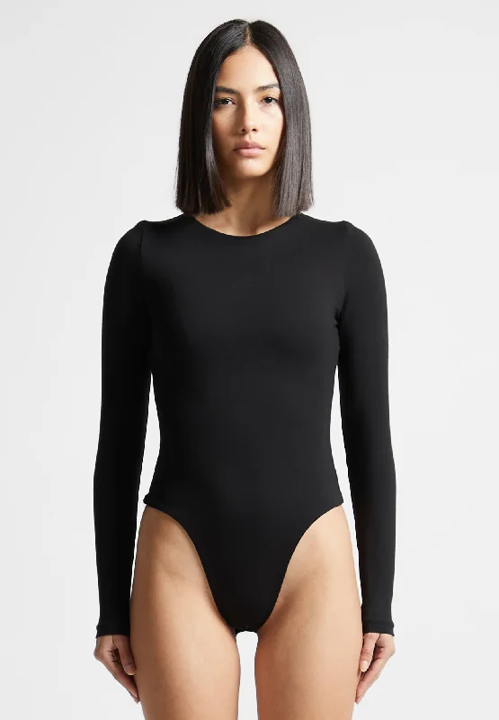 Plus - Size Bodysuits with a Comfortable and Flattering FitÉternelle Long Sleeve Bodysuit - Black