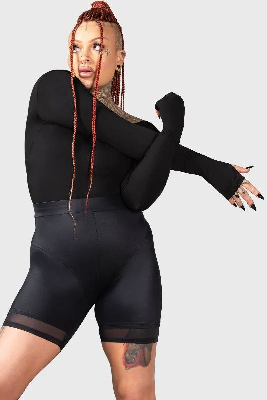 Mesh Bodysuits for a Bold and Edgy Fashion StatementFlexi Demon Long Sleeve Leotard