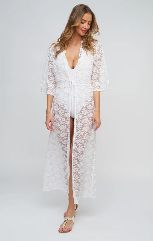 OLA FULL LENGTH LACE BEACH KIMONO