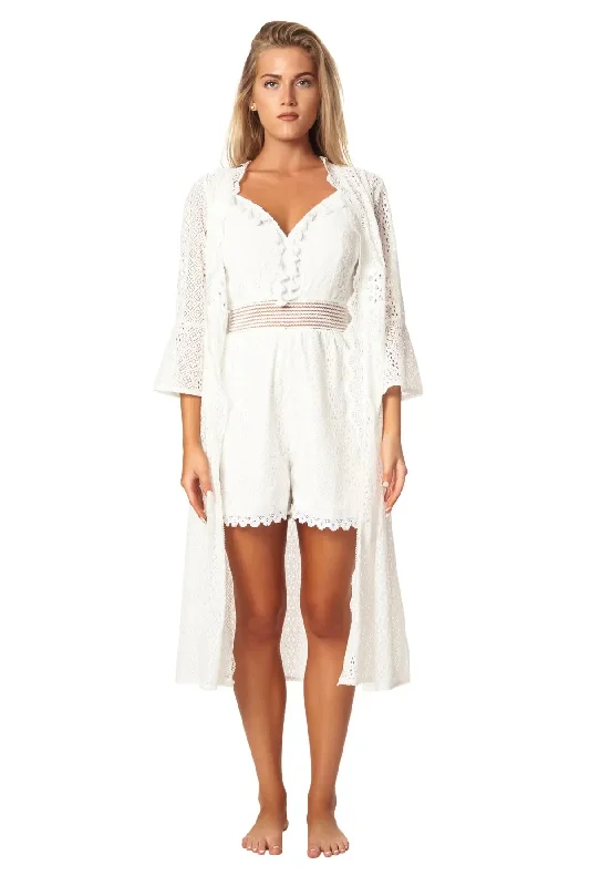 Anti - bacterial cover ups for a hygienic beachwear optionGlam Beachy Kimono-Romper Set