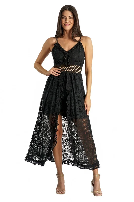 Hooded cover ups for windy beach daysLace Romper Dress with Shorts