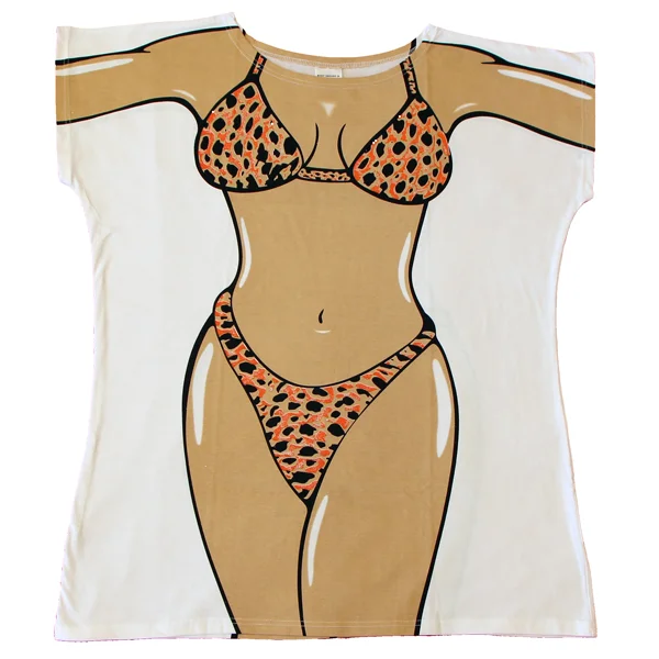 Drawstring - closure cover ups for adjustable sizingLeopard Skin Women's Cover Up
