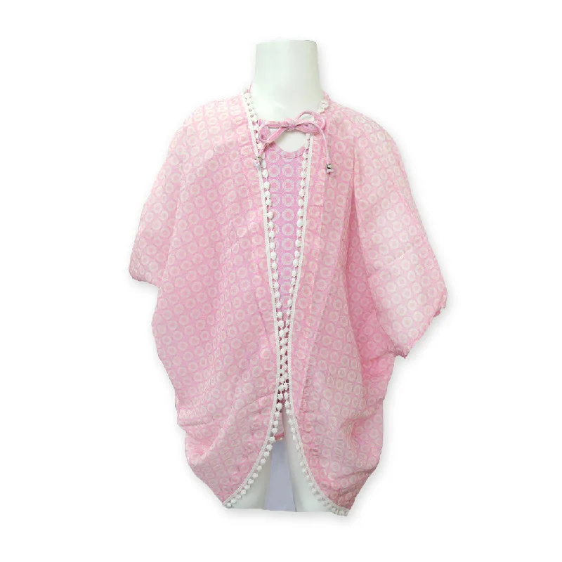 Long - sleeved cover ups for added sun protection and warmthLotus Pink Kimono