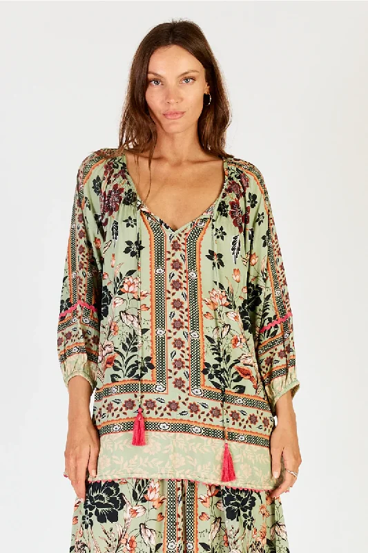 Opaque cover ups for a more modest beach lookLula Soul Palermo Print Sage
