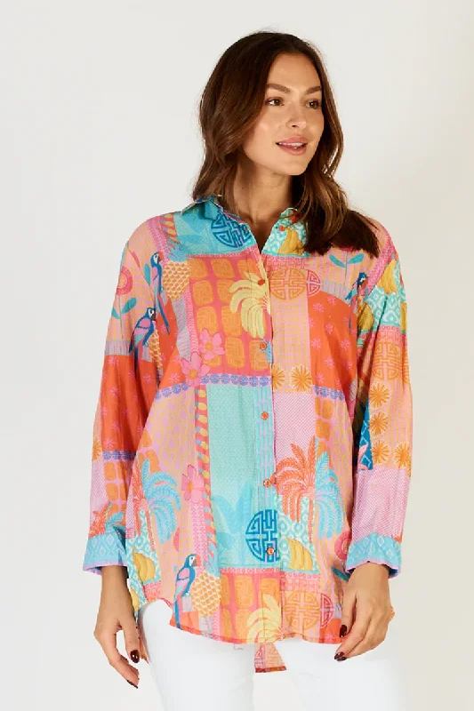 Split - hem cover ups for a more dynamic and stylish appearanceLuna Life Luna Beach Shirt Candy