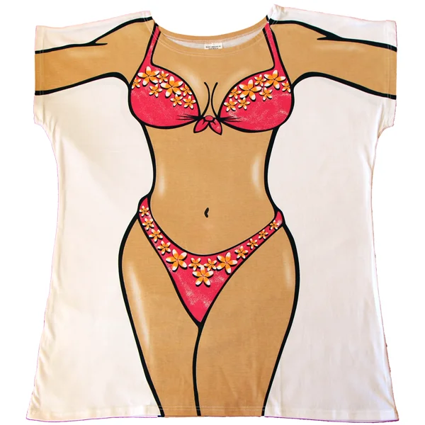 Minimalist - designed cover ups for a sleek and simple beach appearanceFrangipani Pink Women's Cover Up