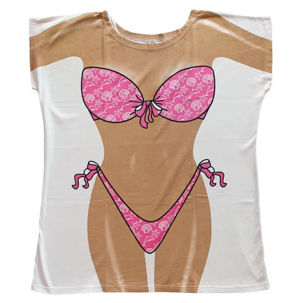 Recycled material cover ups for an environmentally friendly choicePink Shells Women's Cover Up