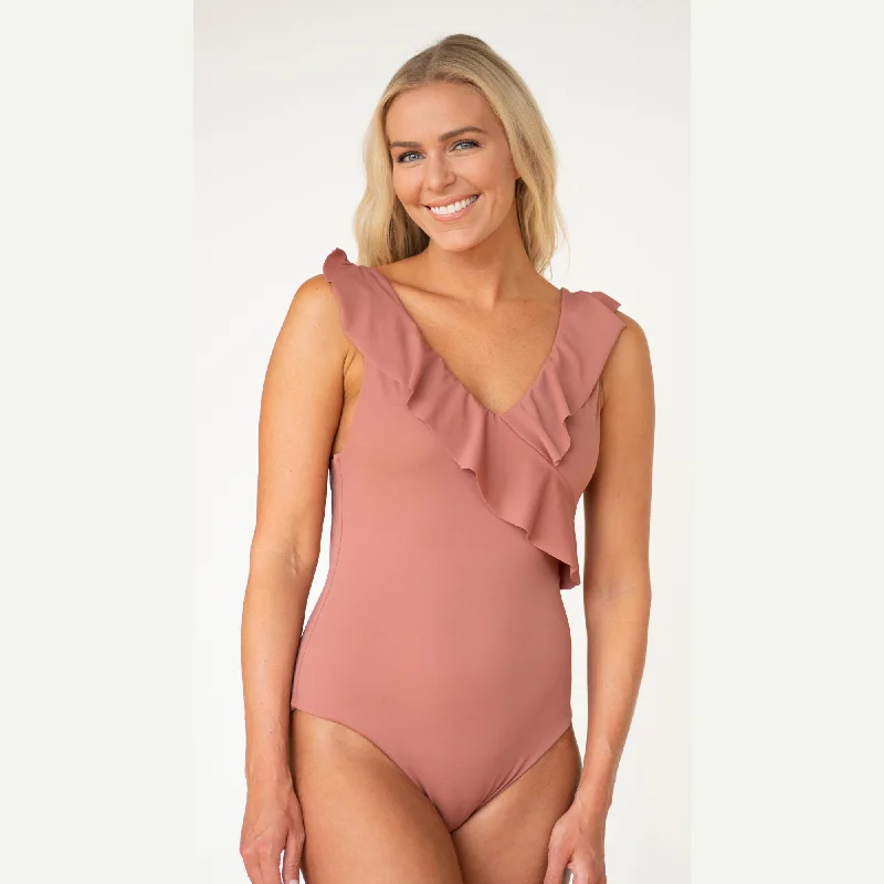 Women's Sheer Paneled One - Pieces in White for a Delicate and Elegant Evening AppearanceSeychelles Pink One-Piece Swimsuit