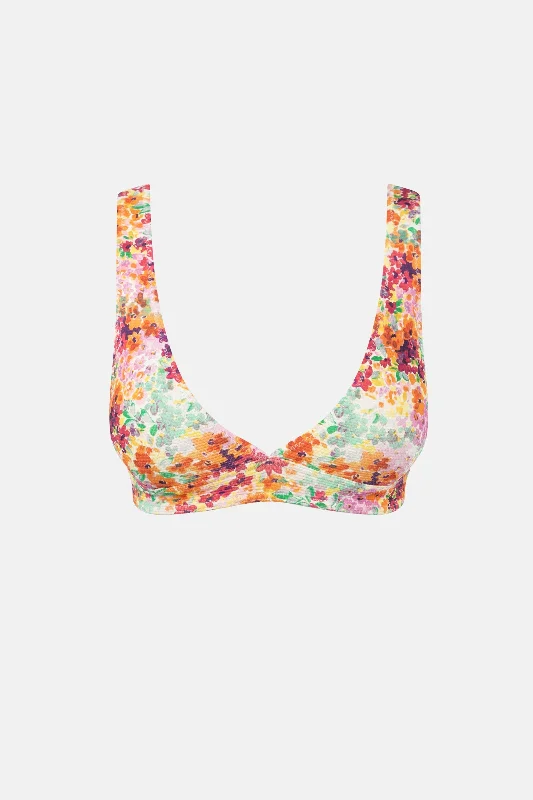 Women's Color - Blocked Swim Tops in Orange and Pink for a Vibrant Summer LookSierra Floral Tall Top Orange