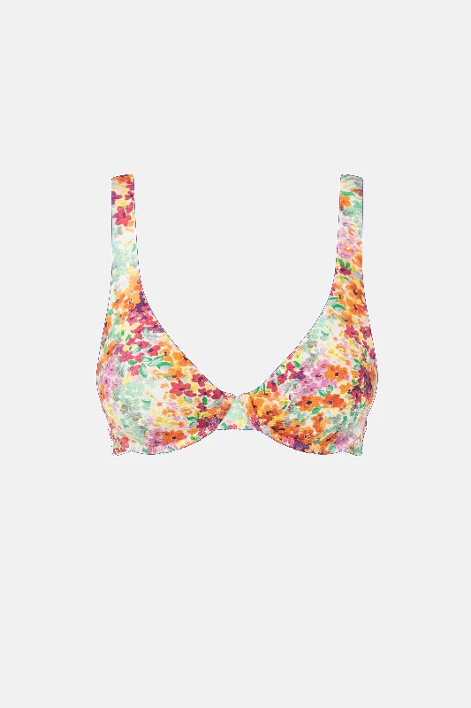Women's Crochet - Trimmed Swim Tops in White for a Boho - Inspired Beach OutfitSierra Floral Underwire Top Orange