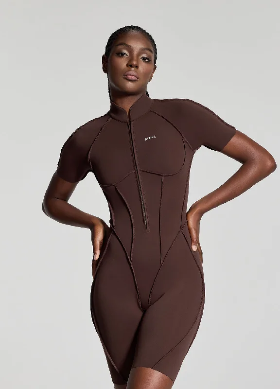 Convertible Straps Bodysuits for Multiple Styling OptionsSleek Shorts Bodysuit