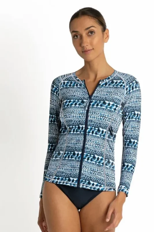 Quick - dry polyester cover ups for water sports enthusiastsSunseeker Byron Bay Zip Front Rash Vest