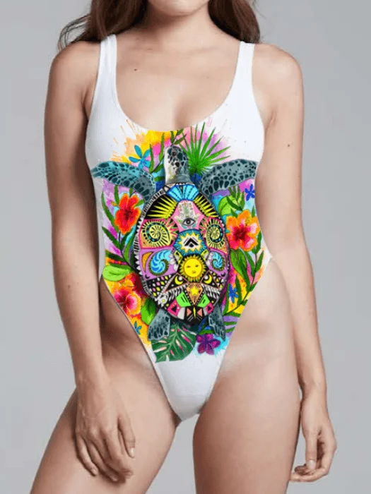 Women's Long - Length One - Pieces in Gray with Asymmetric Hem for a Contemporary and Fashionable LookTurtle of Life Onepiece
