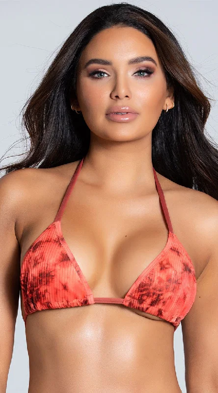 Women's High - Neck Swim Tops in Navy with Zipper for a Sleek and Sporty LookYandy Do Or Dye String Bikini Top